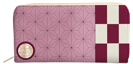 ABYSTYLE - Demon Slayer Geldbörse mit Reißverschluss Nezuko Kamado, Rosa, 10.5 cm x 21 cm, Modern