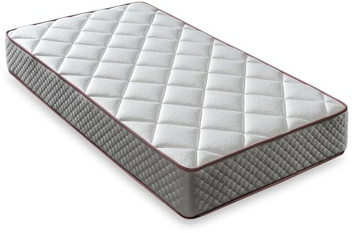LUXIABED Matratze 90 x 200 cm, viskoelastisch Plus, anpassbar, wendbar, Winter, Sommer, Einzelbett, milbendicht und atmungsaktiv, Flexycell-Kern, Komfort + mittlere Härte, Grau, Modell Elixir, Höhe 26