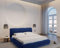Sofa Dreams Komplettbett Mantra Samtbett Polsterbett mit Lattenrost, Matratze und Topper - Bett in Samt mit Bettkasten (Dunkelblau, 160x200 cm)
