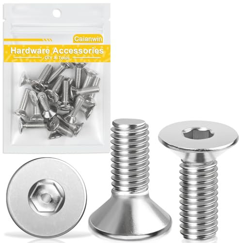 Caianwin 50 Stk M6 x 12mm Senkkopfschrauben Edelstahl DIN 7991 Senkkopf Innensechskant Senkschrauben Metrisches Regelgewinde Schrauben