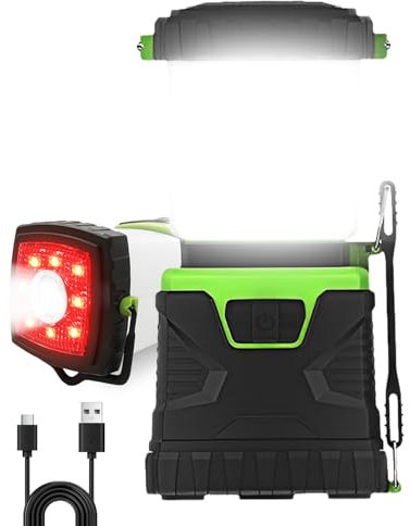 Lanterne Camping LED Rechargeable 4400mah, Puissante 1000 lumens Lampe Torche, 9 Modes & Dimmable, IP54 Etanche, Portable Suspendue Lanterne, Pour les pannes de courant, les randonnées, les urgences
