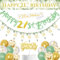 21st Birthday Decorations,Sage Green 21st Birthday Party Decorations Include Happy 21st Birthday Banner,Triangle Flag and Confetti Balloons for Party Birthday Decorations (21st Birthday)
