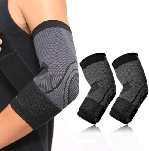 Bendaggio del gomito x2, bendaggio del gomito del tennista per donne e uomini, bendaggio del braccio del gomito adatto gomitiere per lo sport, gomito del golfista e gomito del tennista.