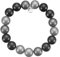 Leslii Reflective Pearls Perlen-Armband Magic 3D-Effekt (Grau-Schwarz Ø 12mm)
