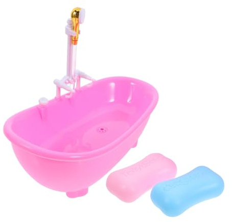 Moluckfu Mini Vasca Da Bagno Giocattolo Per Bambole Miniatura Decorazione Casa Delle Bambole Con Saponi Simulati Senza Batteria Per Gioco Di Ruolo E Foto