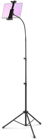Vonyx S10TH Tablet Stativ – Höhenverstellbarer Tablet Ständer Höhenverstellbar, Für Tablets & Smartphone, Perfekt für Präsentationen, Sänger & Musiker, Faltbare Halterung Stativ, Notenständer Tablet