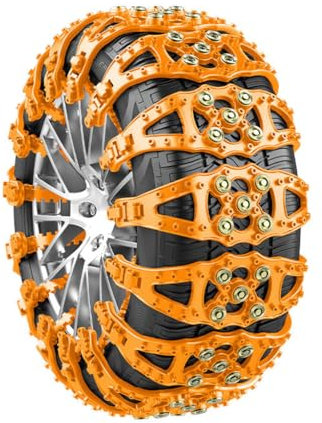 BGZQBHAP Auto Schneeketten für BMW iX3 Electrique G08 2021-2025,Anti Rutsch Reifenketten Notfall Anfahrhilfe Snow Chains Langlebige Rutschfestes Zubehör,A2-Yellow