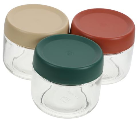 ifundom 3stücke Teiliges Nahrungsbehälter Aus Glas Luftdichte Vorratsgläser Mit Deckel Kleine Aufbewahrungsdosen Für Snacks Babynahrung Und Mehr Stapelbar Und Platzsparend