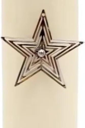 Marco Paul Kirche Stumpenkerze lange Brenndauer mit Kerzenstiften Lange Brenndauer Beleuchtung Kerze Laterne Licht Langlebig Festlich Dekor Weihnachtskerze (Stumpenkerze + Gratis Stern Kerzenstift)