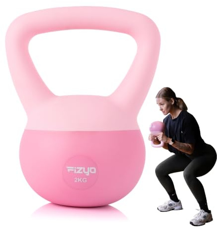 FIZYO Soft Kettlebell 2 kg & 4 kg – Bodenschonende Kugelhantel aus PVC | Mit Eisensandfüllung, rutschfestem Softgriff und stoßdämpfendem PVC – ideal für Homegym, Fitness und Krafttraining