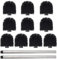 Bohaner 10 Stück WC-Bürstenkopf mit 2 Edelstahlgriff WC-Bürste Klobürste Bürstenkopf Ersatz Toilettenbürste schwarz Ersatzbürstenkopf Set für Toiletten Badezimmer Reinigung