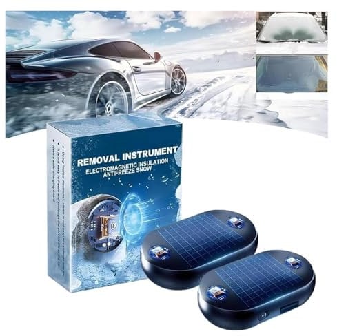 Antifreeze Electromagnetic Car Snow Removal Device, car windscreen defroster electromagnetic, Portable Car De Icer, Vehicle-Mounted Snow Removal Device Suitable for Cars, Homes, Offices(2Pcs)