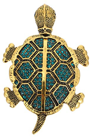 Holibanna Broche de Bijoux de Tortue Unique Broche Vintage pour Femme en Strass en Forme de Tortue