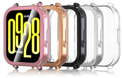 Simpeak 5-Pack Screen Protector Case Compatible with Xiaomi Redmi Watch 5 Active, TPU Soft Screen Protector Bumper Cover Replacement for Xiaomi Redmi Watch 5 Active
