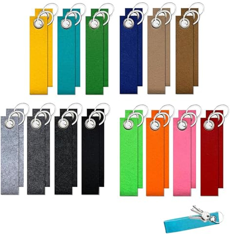 XINTANGXIA 28 Stück Schlüsselanhänger Filz DIY Filz Filzanhänger Rohling Schlüsselanhänger Bunter für DIY Dekoration Handwerk Taschen Basteln Schultaschen Schlüssel