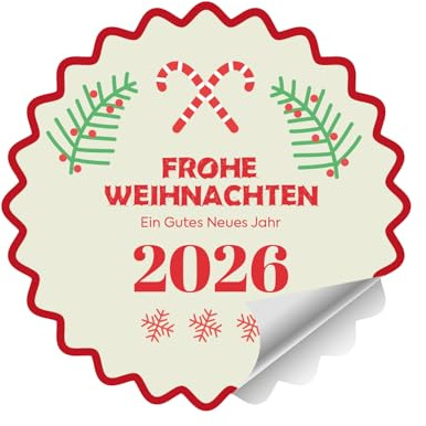 Printgoing Weihnachtsaufkleber Geschenkaufkleber Set – Selbstklebend – Süße Weihnachts Sticker für Geschenkverpackung, Adventskalender & Geschenke – Frohe Weihnachten Etiketten - 60 Stück