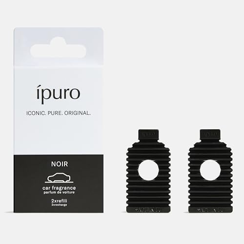 ipuro Classic Autoduft Noir Refill 2x9g - Auto Lufterfrischer mit Rose Patchouli & Sandelholz Duft - Langanhaltender Autoduft Ersatz - Passend für ipuro Classic Auto Duft Clip Diffuser