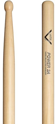 Vater 3A Power Wood Tip Hickory Drumsticks, Pair