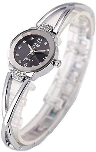 WANGSAURA Women Small Rhinestone Silver X Sharp Link Bracelet Watches