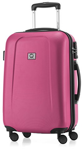 HAUPTSTADTKOFFER - Wedding - Handgepäck Koffer Kabinen Hartschalen-Koffer Trolley Rollkoffer Reisekoffer, TSA, Doppelrollen 55 cm, 42 Liter, Magenta