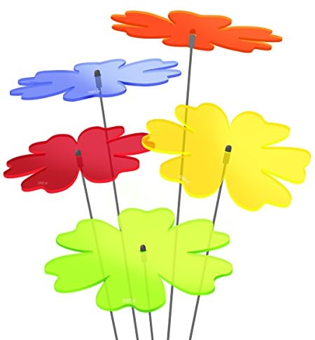 SUNPLAY Sonnenfänger Butterblume im FARBMIX, 5 Stück zu je 20 cm Durchmesser im Set + 70 cm Schwingstäbe