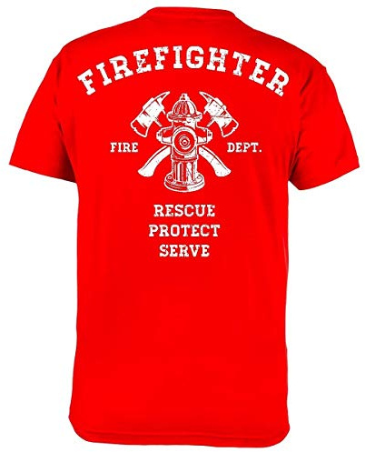 Rule Out Pompiere Maglietta da Uomo. Firefighter. Rescue. Protect. Serve. Casual Wear