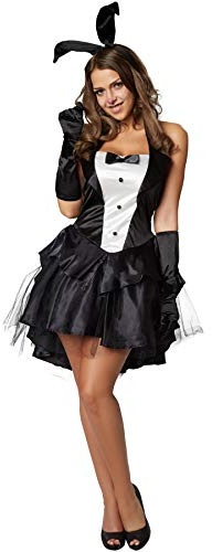 dressforfun 900476 - Damenkostüm sexy Bunny, Kurzes Kleid mit Neckholderoberteil und fünflagigem Rock (S | Nr. 302120)