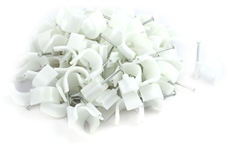 Aexit Clips de clou de montage de câble de cercle de montage de câble de cercle de 100pcs 25mm de diamètre blanc AL200834J172019H