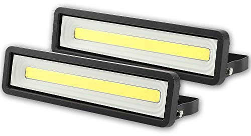 Yexati Lot de 2 Projecteur LED Exterieur 50W 4000LM,Spot LED Extérieur 220V Puissant IP66 Etanche,Eclairage de Sécurité 5000K Blanc Froid pour Terrasse, Jardin, Cour, Parc, Garage