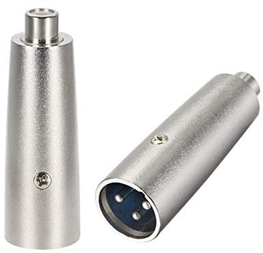 sourcing map XLR Male to RCA Female Adapter,Gender Changer - 3 Pin XLR-M to RCA-F Converter,Microphones Plug-In Audio Adapter Connector,Mic Male Plug,2pcs
