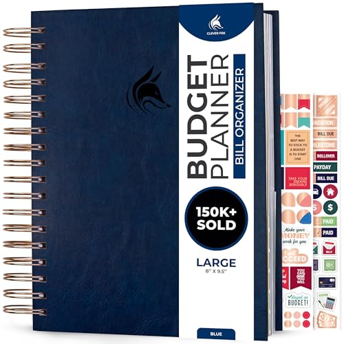 Clever Fox Budget Planner & Monthly Bill Organizer with Pockets. Expense Tracker Notebook, Budgeting Journal and Financial Planner Budget Book to Control Your Money. Large Size – Dark Blue