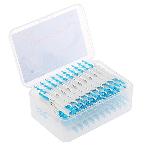 zroven 200Pcs / Box Dental Floss Interdental Brush Teeth Stick Toothpick Soft Silicone Double-endoth Dicks Oral Care