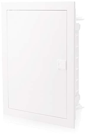 Intratec Sicherungskasten Unterputz IP40 – Verteilerkasten mit Tür, 2-reihig, 24 Module, 442x347x92 mm, Weiß, für Trockenräume