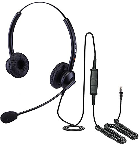 Double Ear Headset for Unify (Siemens) OpenScape CP200 CP205 CP400 CP600 Phones Call Centre Home Office Noise Cancelling Mic EAR308D + QD015