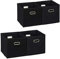 4 x Aufbewahrungsbox, Regalkorb ohne Deckel, Faltkiste mit Griff, Regalbox faltbar, Stoffbox quadratisch, 30 cm, schwarz