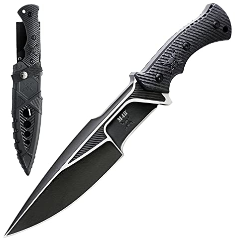UNITED CUTLERY M48 Liberator Messer mit festgestellter Klinge und Scheide, Sabotage II Survival Messer - Full-Tang Tactical Jagdmesser aus Edelstahl mit G10 Griff, Outdoor und Bushcraft Messer