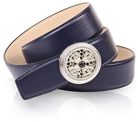 Anthoni Crown Damen Ledergürtel Gürtel, Dunkelblau, 80