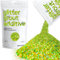 Hemway Glitter Grout Additive - Lime Green Holographic | Chunky Flakes for Adding Sparkle to Old & New Kitchen & Bathroom Tiles | Enhance Your Indoor Grouting Projects with a Sparkly Effect | 100 g