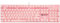 Qisan Mechanical Gaming Keyboard Wired White Backlit Keyboard Blue Switches Full Size 104 Keys US Layout-Pink
