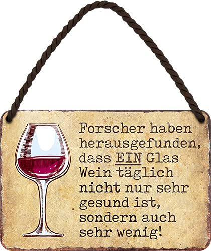 schilderkreis24 Blechschild Wein-Sprüche – Deko für Küche, Hausbar & Vinothek: (Forscher haben herausgefunden)