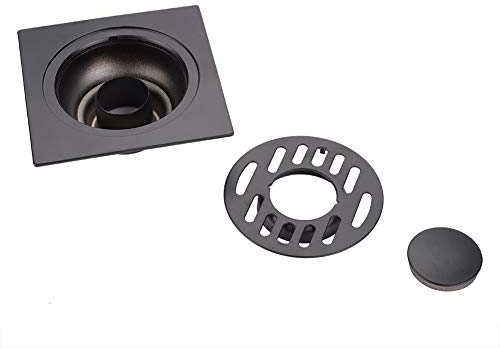 Desagüe de piso de ducha de acero inoxidable, Desagüe de piso negro mate, desagüe de ducha de piso cuadrado con rejilla de rejilla de cubierta extraíble para cocina, baño(Washing Machine Floor Drain)