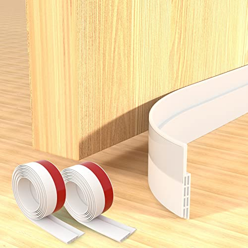2 Stücke Türdichtung Zugluftstopper Für Türen, Tür Zugluftstopper & Türdichtung Selbstklebend, Schalldichter Türschutz Für Türen, Bürstendichtung & Door Seal, Türdichtung Unten, 4.3 x 100cm, 2M Weiß