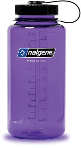 Nalgene Sustain Tritan BPA-Free Water Bottle Made with Material Derived from 50% Plastic Waste, 32 OZ, Wide Mouth, Purple