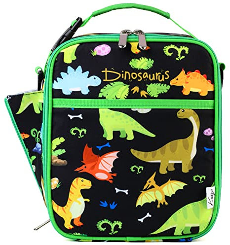 Kasgo Bolsa Termica Porta Alimentos, Bolsa Térmica Infantil 6L Bolsa de Almuerzo Niña Bolsa Termica Comida Correa de Hombro Ajustable Desmontable Bolso Merienda para Escuela Picnic Viaje, Dinosaurio