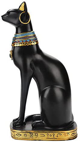 Greensen Ägyptische Katze Ornament Ägyptische Katze Statue aus Kunstharz Handgefertigte Katzenskulptur Ägyptische Katzenskulptur Ornamente für Zuhause,Zimmer,Garten,Wunderschöne Dekoration(medium)
