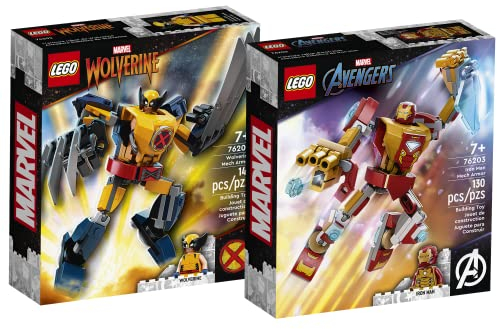 Lego Marvel Avengers Set - Iron Man Mech 76203 + Wolverine Mech 76202