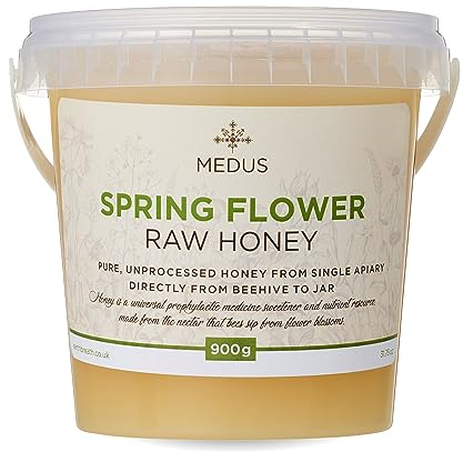 Earthbreath Spring Flower Raw Honey 900g - Pure, Unprocessed, Unpasteurised - From Single Apiary - Natural Healthy Sweetener for Cooking, Coffee, Tea, Juice, Drinks, Food