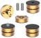 Tertullus 4 Sets Aluminum Subwoofer Speaker Feet Silver With Shock-Absorbing Beads,Hifi Turntable Adjustable Feet For Hifi Devices Amplifier Turntable Dac Recorder Cd (Gold-39 x 23mm)