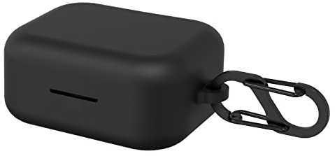 Geekria Silicone Case Cover Compatible with Bang & Olufsen Beoplay EX True Wireless Earbuds, Earphones Skin Cover, Protective Carrying Case with Keychain Hook, Charging Port Accessible (Black)