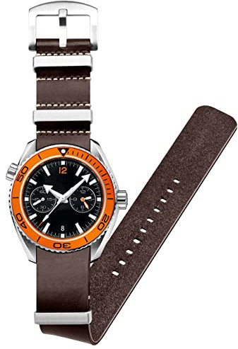 Kai Tian Einteilig Kalbs Strap Uhrenarmband Leder 22mm Soft Armband Uhr Edelstahl Loop Schnalle Für Herren Frauen Dunkelbraun